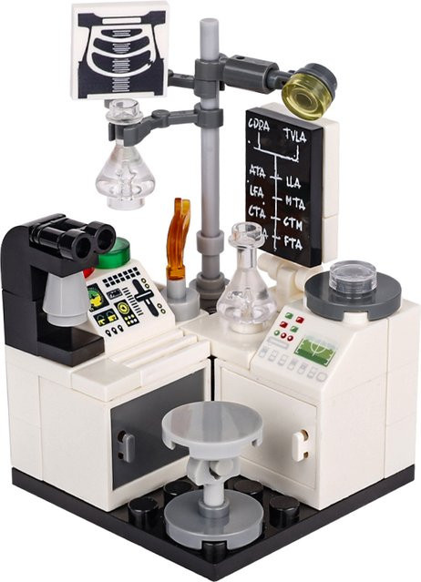 BRICKPANDA MOC City Laboratory Building Kit – Krankenhaus-Betriebsplattform-Werkbank mit Mikroskop und Ziegelsteinen in Bunt/Mehrfarbig - Bild 1