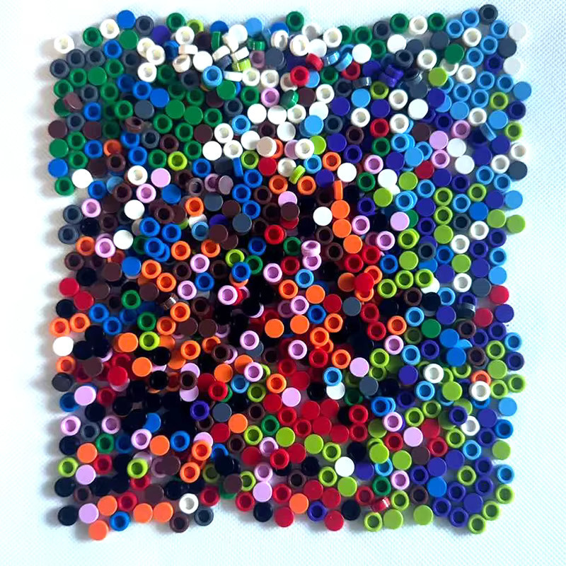 Fliesen 1x1 Runde, Ziegel Baustein, 200-teiliges Set, Gelb, Bunt / Mehrfarbig - Bild 4