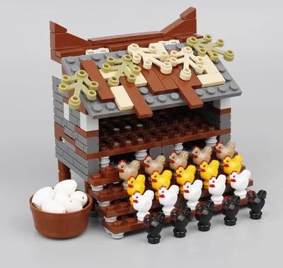 MOC Stadt Bauernhof Hühnerstall, Bausteine, Zubehör, ab 14 Jahren - Bild 1