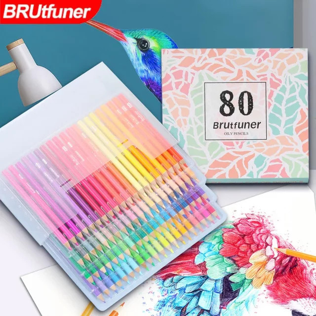 Brutfuner Profi Ölfarbstifte Set mit 80 Farben in Multicolour für Künstler und Kunstbedarf - Bild 1