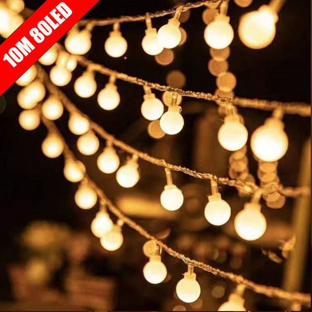 OKAL RED EAST Kugel-Lichterkette Globus-Design in Warmweiß für Garten und Schlafzimmer - Bild 1