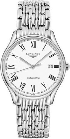 Longines Armbanduhr Automatik, Edelstahl, Weiß, 38.5 mm, Herren - Bild 1