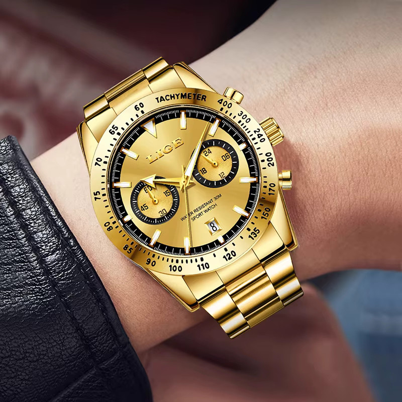 LIGE Armbanduhr Quarz, Edelstahl, Datum, Herren - Bild 6