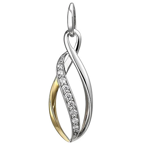 Colfem Anhänger 925 Silber, bicolor vergoldet, Zirkonia, Unisex - Bild 1