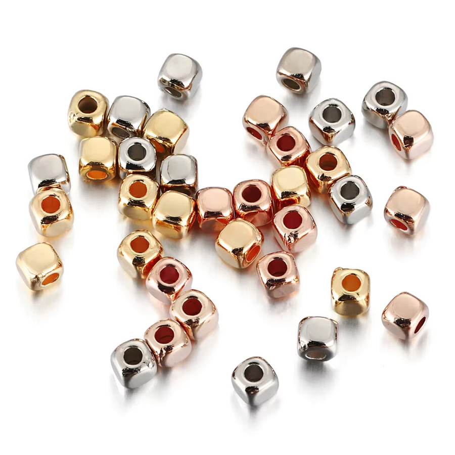 MOONMADE Perlen, quadratische Würfel-Abstandshalter, 3/4 mm, Unisex - Bild 2