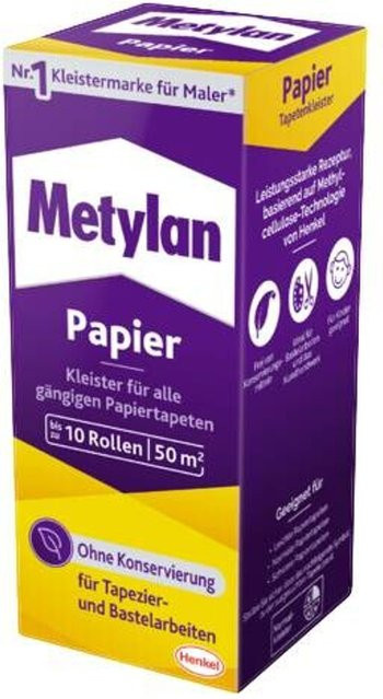Metylan Tapetenkleister für Papier in Pulverform, 125 g, transparent trocknend - Bild 2