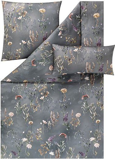Estella Bettwäsche Evelyn Floral Nature in Grau aus Lyocell - Bild 1