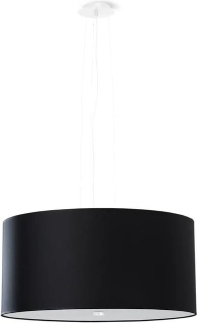 Sollux Lighting Kronleuchter Otto 50 Schwarz aus Stahl mit Glas und Stoff für Wohnzimmer, Schlafzimmer und Esszimmer - Bild 1