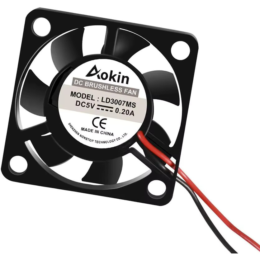 AOKIN 4er Set Lüfter Schwarz für Raspberry Pi 4 und Pi 3 B+, bürstenlos, 30 x 30 x 7 mm, 3,3V 5V DC - Bild 3