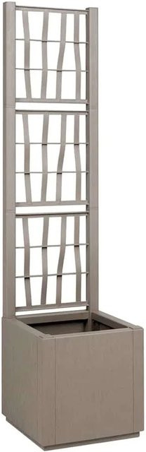 vidaXL Blumenkiste aus Kunststoff in Hellbraun, B/T/H: 36 x 36 x 140 cm - Bild 1