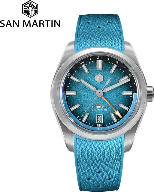 San Martin Armbanduhr GMT, Automatik, Edelstahl, 39 mm, Herren - Bild 1