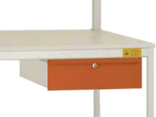 Manuflex ESD-Einzelschubfach LC4133.2001 mit Schloss, Farbe: Rotorange RAL 2001, B/T/H: 42,5 x 55,0 x 13,5 cm - Bild 1