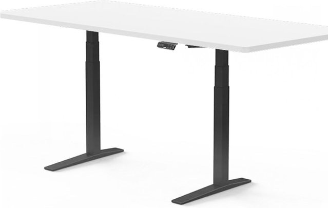 FlexiSpot Höhenverstellbarer Schreibtisch mit C-Beinen in Schwarz und Weiß, B/T/H: 166,9 x 85,8 x 6,2 cm - Bild 1