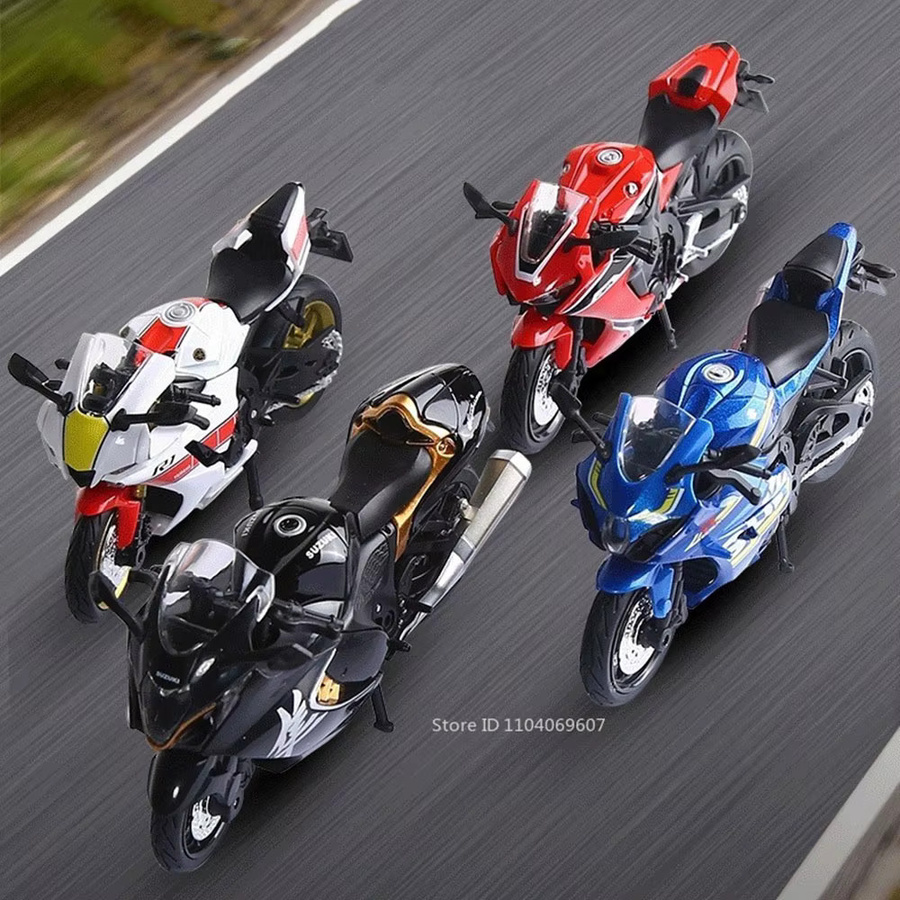 MAKEDA Miniatur-Motorrad-Spielzeugmodelle, 1:18, Metall, Blau - Bild 4