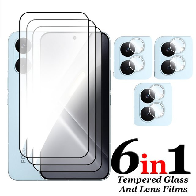 Xiaomi Poco X8 Pro Max 5G Displayschutzfolie aus gehärtetem Glas mit Kameralinsenfolie, transparent - Bild 1