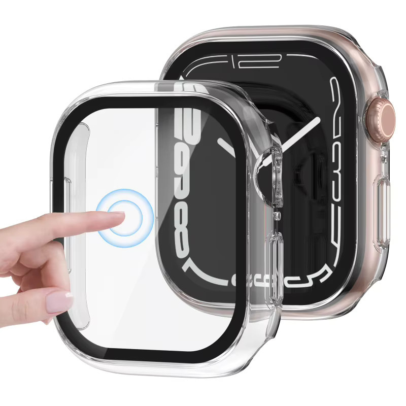 Displayschutzfolie für Apple Watch, Gehärtetes Glas, Schwarz - Bild 2