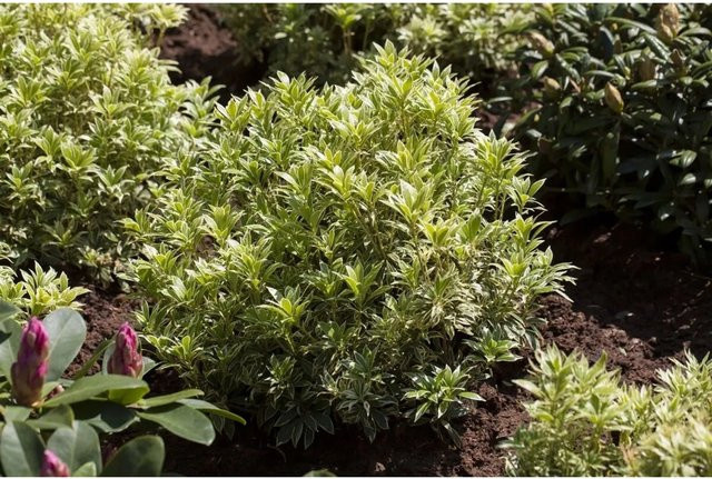 Pieris Japonica Variegata Japanische Lavendelheide mit weiß-grünen Blättern, 20–25 cm - Bild 1