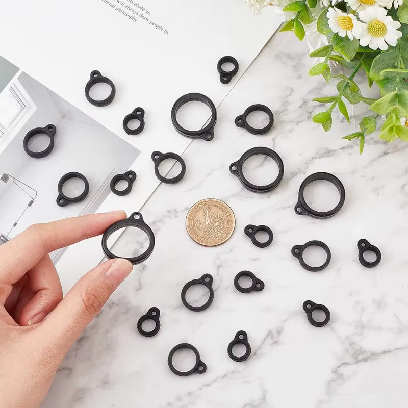 Silikonkautschukringe, Schwarz, Unisex, 20 mm/ 13 mm/ 8 mm - Bild 4