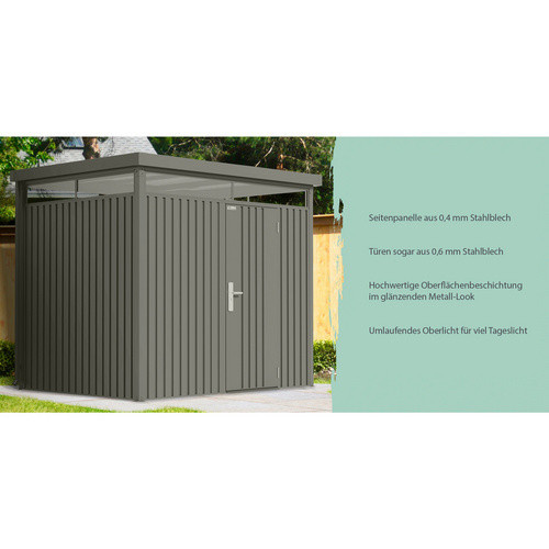 Mr. GARDENER Systemhaus Premium Gartenhaus in Quarzgrau, B/T/H: 254 x 194 x 218 cm - Bild 2