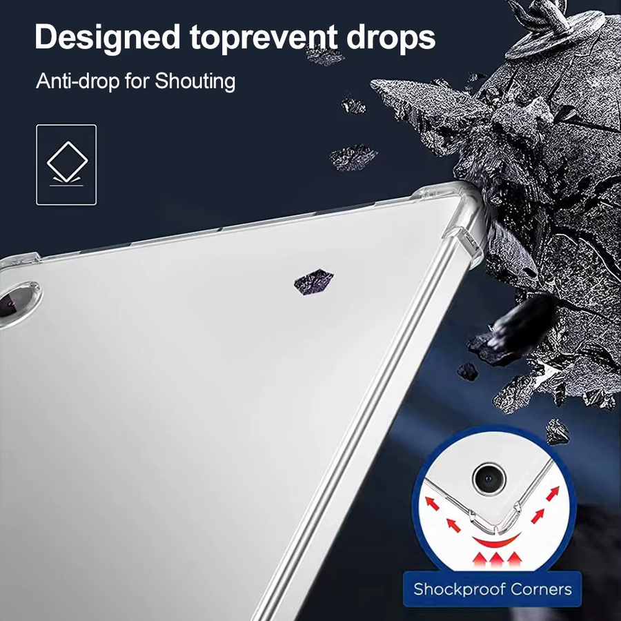 Schutzhülle aus Silikon und TPU für Samsung Galaxy Tab S10 S9 FE S8 S7 S6 Lite A9 Plus A8 A7 Lite in Schwarz und Transparent - Bild 2