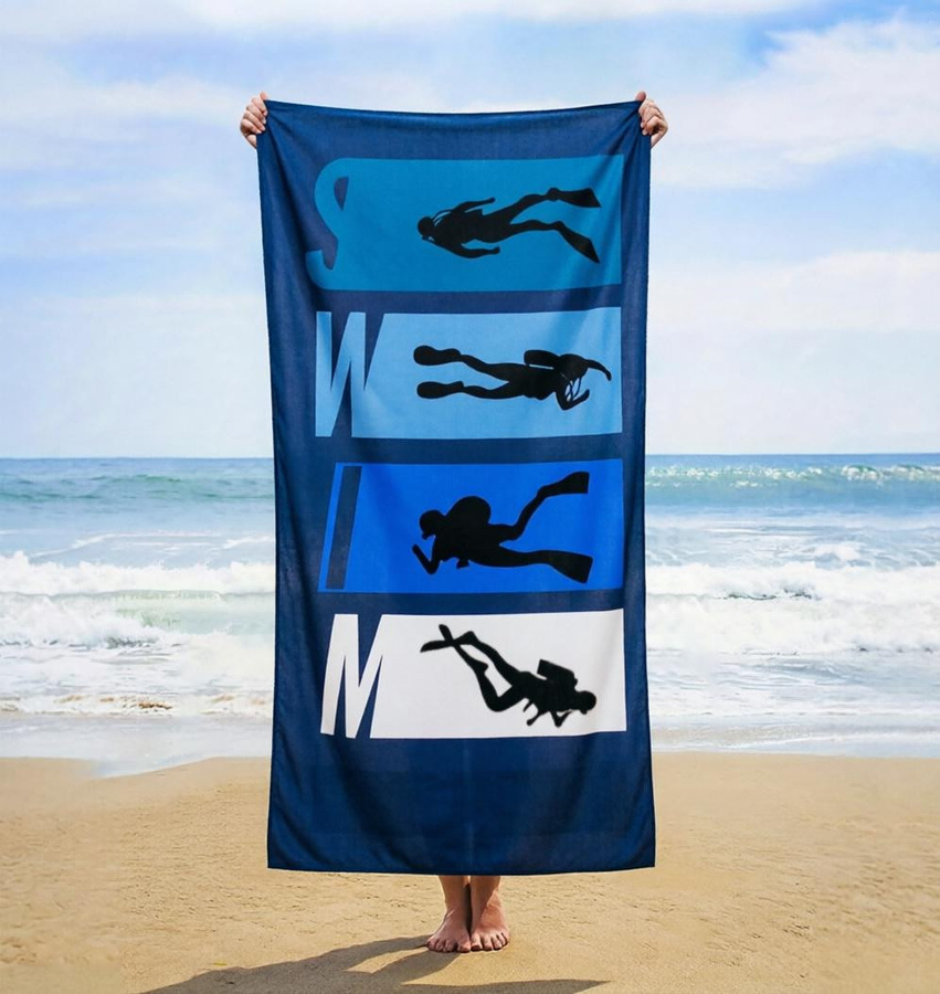 JMG Household Supplies Mikrofaser Strandtuch Blau, schnelltrocknend und saugfähig, B/H: 40 x 60 cm - Bild 5
