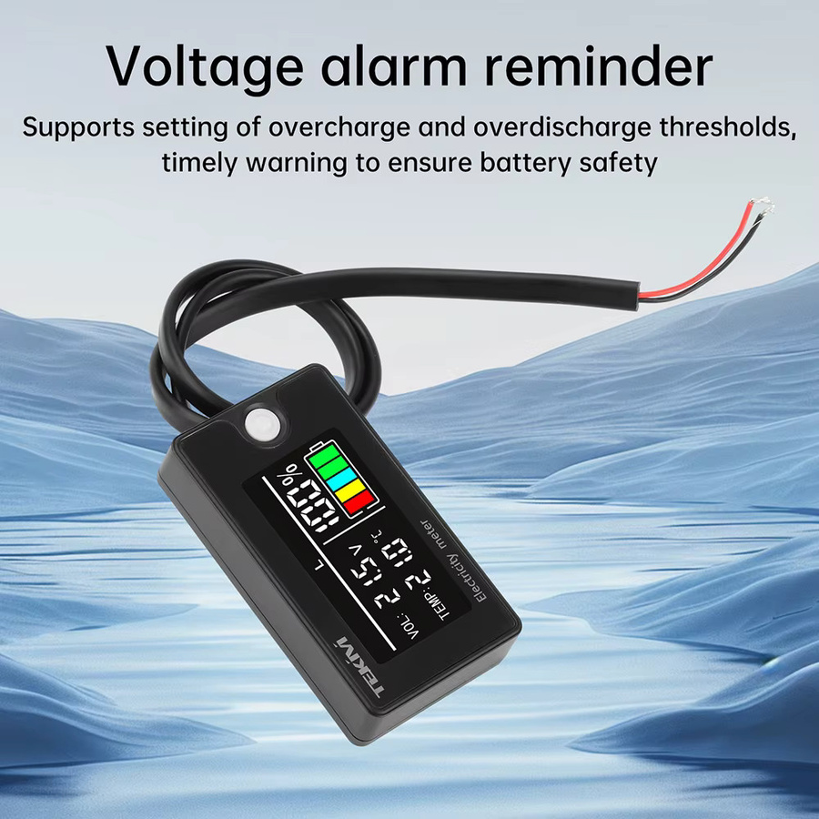 Voktta Digitales DC Spannungsmessgerät mit LCD-Farbbildschirm für 8–100 V zur Messung von Spannung, Leistung und Strom für Lithium-Eisen- und Säure-Batterien - Bild 3