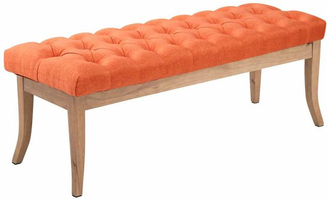 TPFLiving Sitzbank Romeo Chesterfield aus Stoff in Orange, Breite: 120 cm - Bild 1