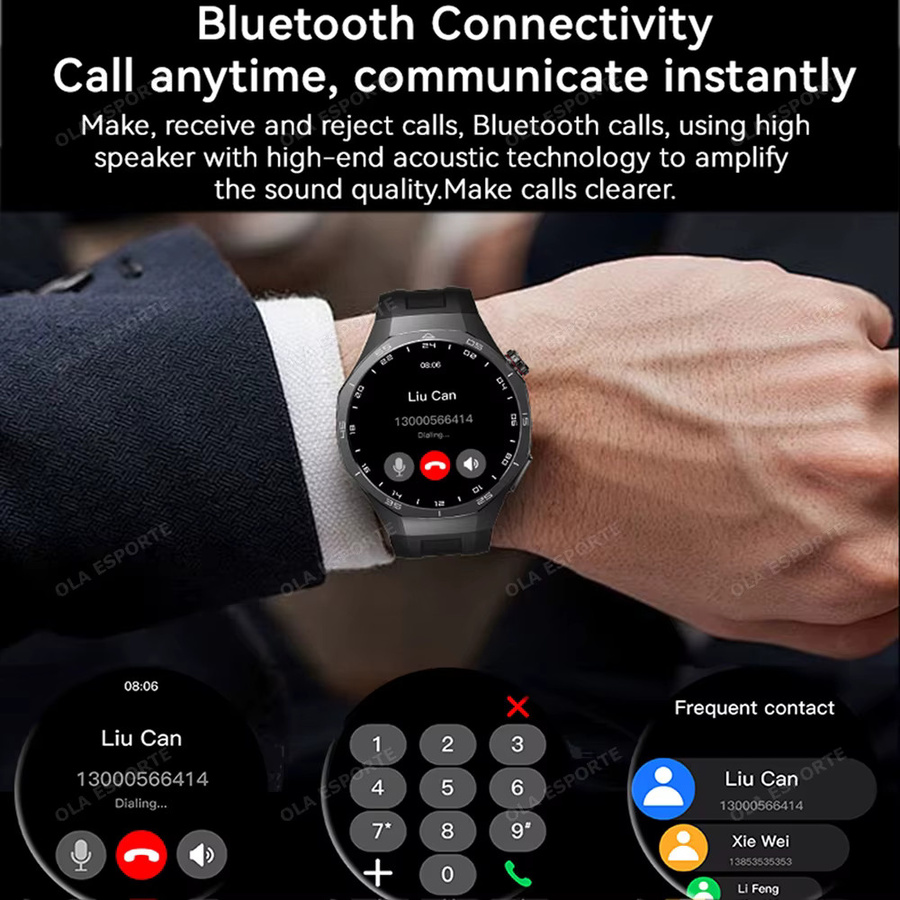 Ola Esporte Watch 5 Pro Gesundheits-Smartwatch in Grau mit EKG-Monitor, Herzfrequenzmessung, Schlaf-Tracking und Bluetooth-Anruffunktion - Bild 4