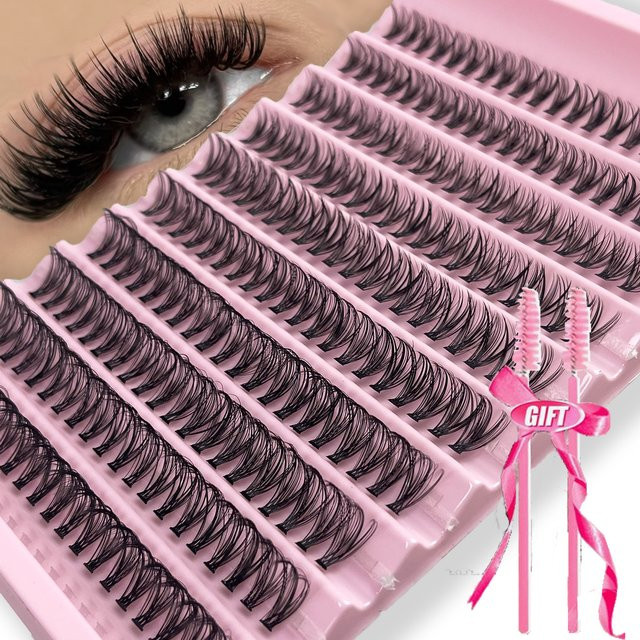 MIOFIA Falsche Wimpern Einzelne Wimpern Cluster, Black, Unisex - Bild 1
