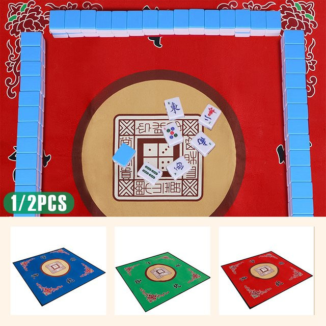 Mahjong-Matte Willstar aus Polyester, rutschfest und geräuschreduzierend, Farbe: Rot, B/T: 80 x 80 cm - Bild 1