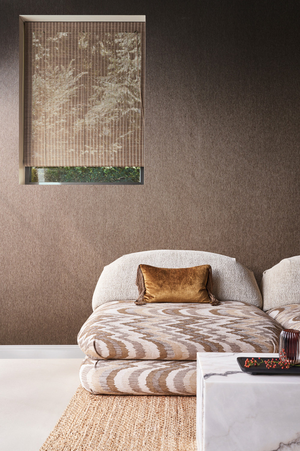 Omexco Tapete Simplon CS34 in Braun mit abstraktem Steinlook aus Textil und Vlies - Bild 1