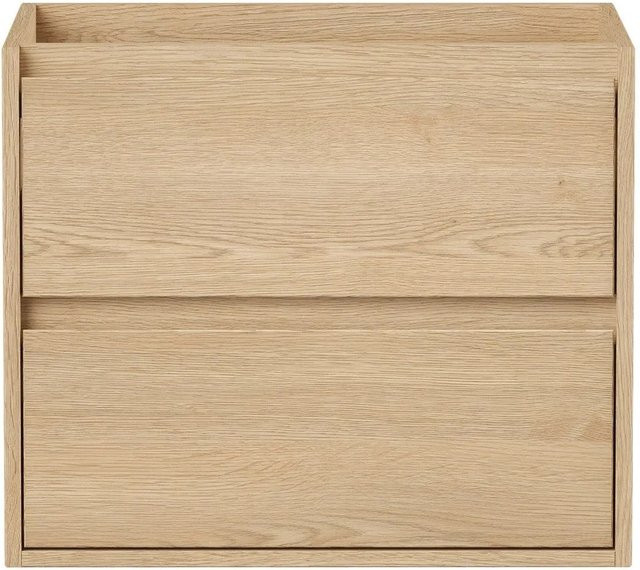Waschbeckenunterschrank Milipam in Eichenholzfurnier, Farbe Beige, Breite: 60 cm - Bild 1