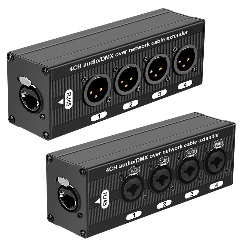 TITAK RJ45 auf 4-Kanal 3-Pin XLR Audio-Kabelverlängerung für DMX512 Netzwerk-Signale in Schwarz - Bild 2