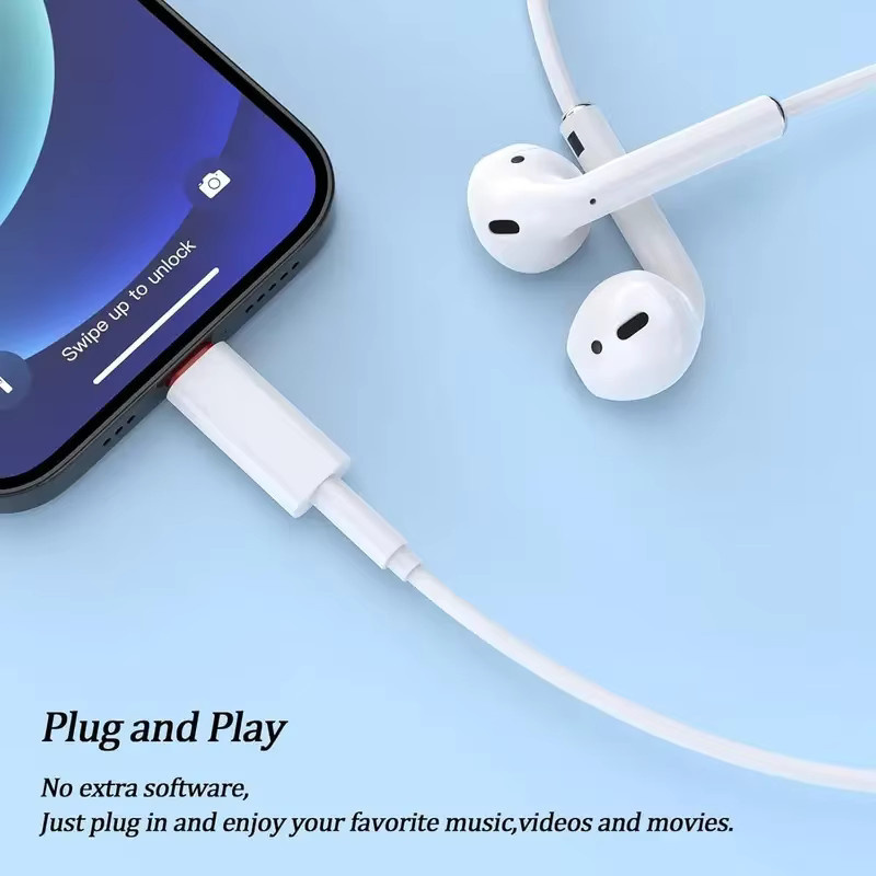 USB-C auf 3,5 mm Klinke AUX Audio Adapter mit Mikrofon in Weiß für iPhone 15-17 Pro Max, Samsung und Xiaomi - Bild 3