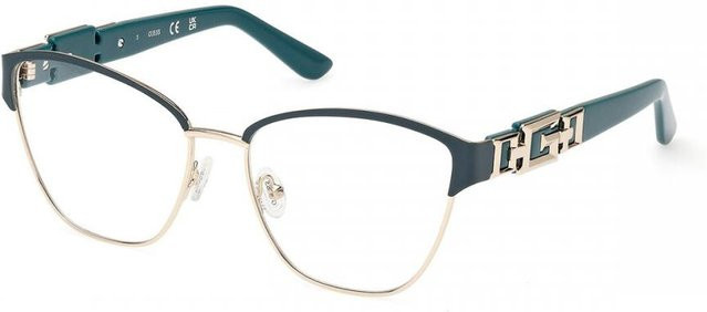 Guess GU2984 Korrektionsbrille, Cat-Eye, Vollrand, Damen, Green, Gold, Grey - Bild 1