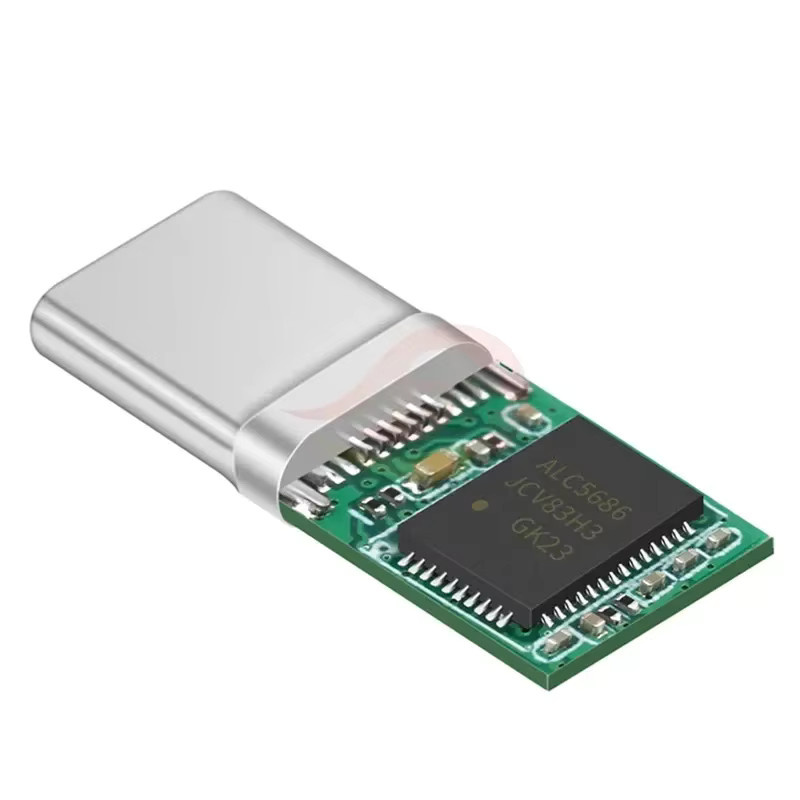 HEDANP USB-C auf 3,5mm Klinke Adapter mit ALC5686 Chip und Schnellladefunktion in Silber - Bild 2