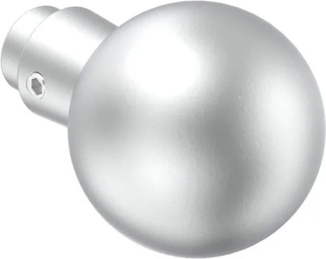 FeNau Alu-Türknopf Gerade Mit Kugel in Silber, Durchmesser: 55 mm - Bild 1