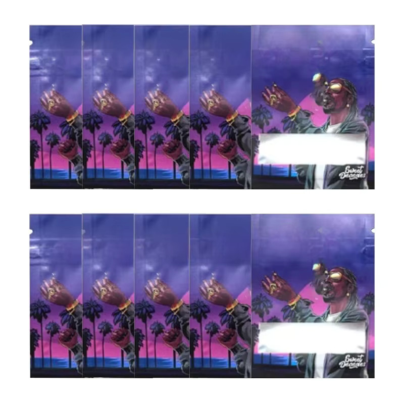 Wasserdichte Mylar-Aufbewahrungstaschen mit Aluminiumbeschichtung und Druckverschluss im Cartoon-Design, Mehrfarbig - Bild 3