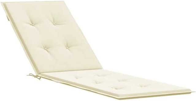 vidaXL Liegestuhl-Auflage aus Oxford-Gewebe in Creme, wasserabweisend und atmungsaktiv, B/T/H: 75 x 105 x 50 x 4 cm - Bild 1