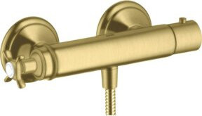 Hansgrohe Axor Montreux Brausethermostat mit Einhebelmischer und Safety Stop in Brushed Brass - Bild 1