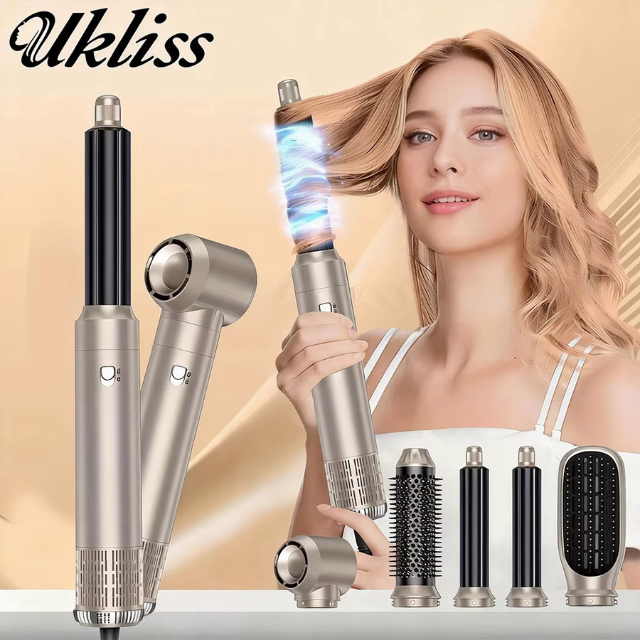UKLISS 5-in-1 Haarstyler Heißluftbürste, Schwarz-Silber, Unisex - Bild 2