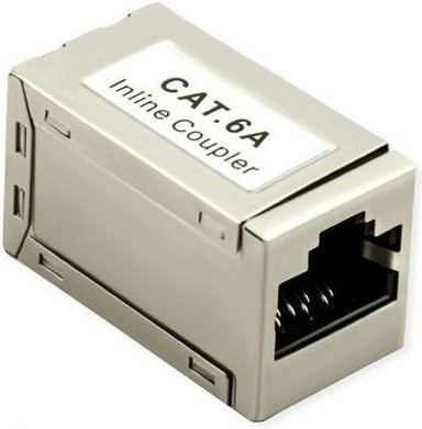 Roline RJ-45 Kupplung geschirmt Cat.6A Class EA Ethernet LAN in Silber - Bild 1