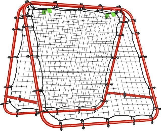 HOMCOM Fußball Rebounder Tragbar PE Stahl Rot - Bild 1