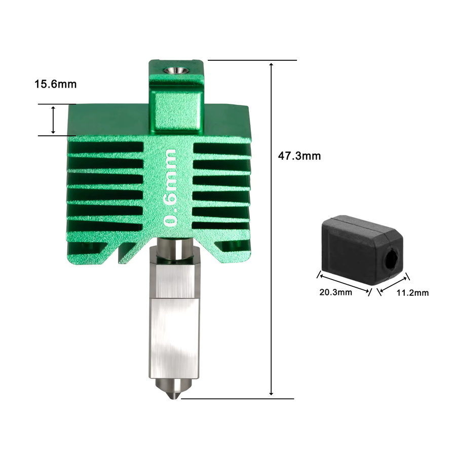 Bambu Lab Hotend-Kit mit einteiliger Wolframkarbid-Stahldüse für FDM 3D-Drucker Ersatzteile, Grün - Bild 3