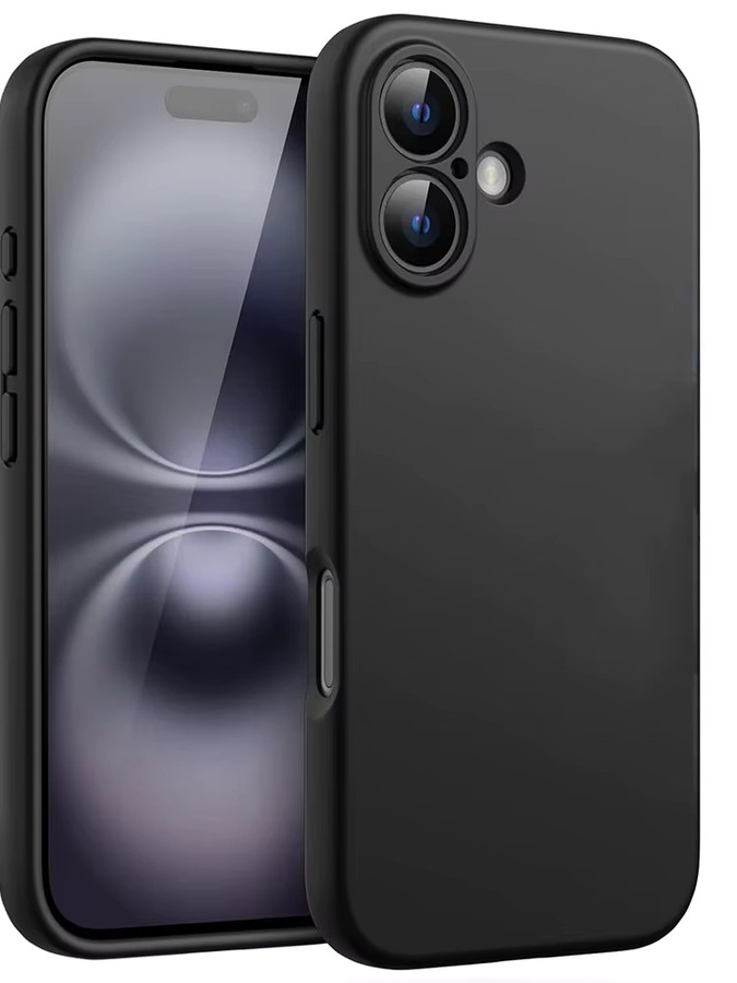Ricestate Luxuriöse Silikon Handyhülle in Schwarz für iPhone 11 bis iPhone 17 Air Matt Weiche Schutzhülle - Bild 5