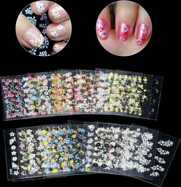 Shoemst Nail Art Aufkleber Gemischtes Design, Gray, 30 Blatt - Bild 1
