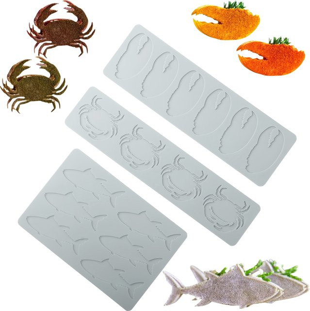SHENHONG Silikon-Backmatte in Grau mit Fischgräten- oder Blattdesign für Dessertdekoration und Zuckerkunst - Bild 1