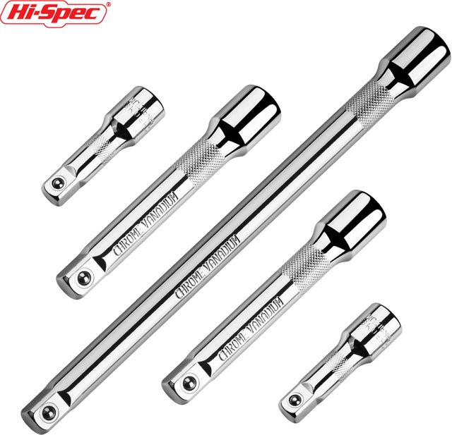 HI-SPEC Steckschlüsselverlängerungsstange mit 1/2 Zoll Antrieb in Silber, Set mit 50 mm, 100 mm und 150 mm Längen für Ratschenschlüssel - Bild 1
