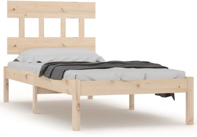 vidaXL Massivholzbett aus Kiefernholz in Braun mit rustikaler Optik, B/T/H: 90 x 190 x 95,5 cm - Bild 1