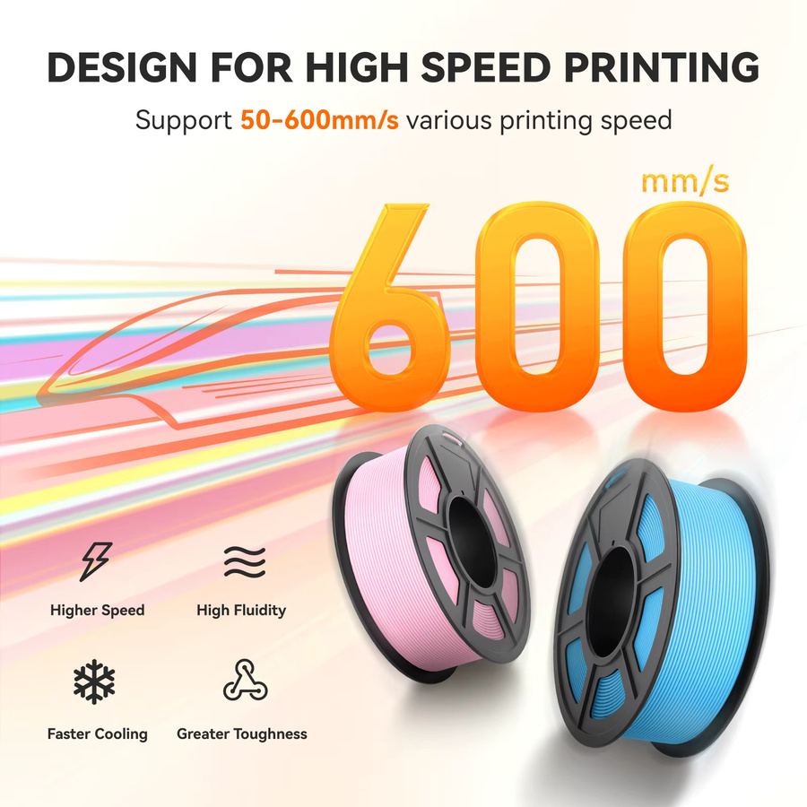 TECBEARS PLA Classic Filament Set Matt Hochgeschwindigkeits-PLA für FDM 3D-Drucker, 5 kg (5 Rollen) - Bild 2